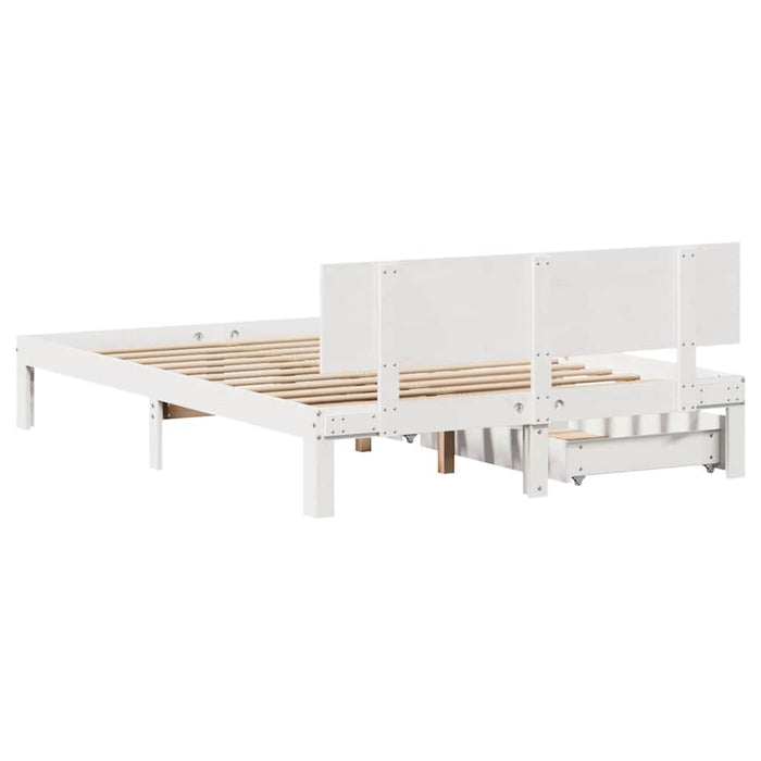 vidaXL Giroletto con Cassetti Bianco 120x190 cm Legno Massello di Pino
