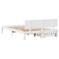 vidaXL Giroletto con Cassetti Bianco 150x200 cm Legno Massello di Pino