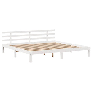 Giroletto con Cassetti-Struttura Letto con contenitore Bianco 180x200 cm Legno Massello di Pino 861096