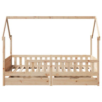 Giroletto Bambini con Cassetti 90x200 cm Legno Massello di Pino