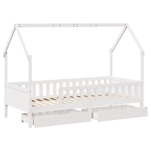 Giroletto Bambini con Cassetti 90x200 cm Legno Massello di Pino