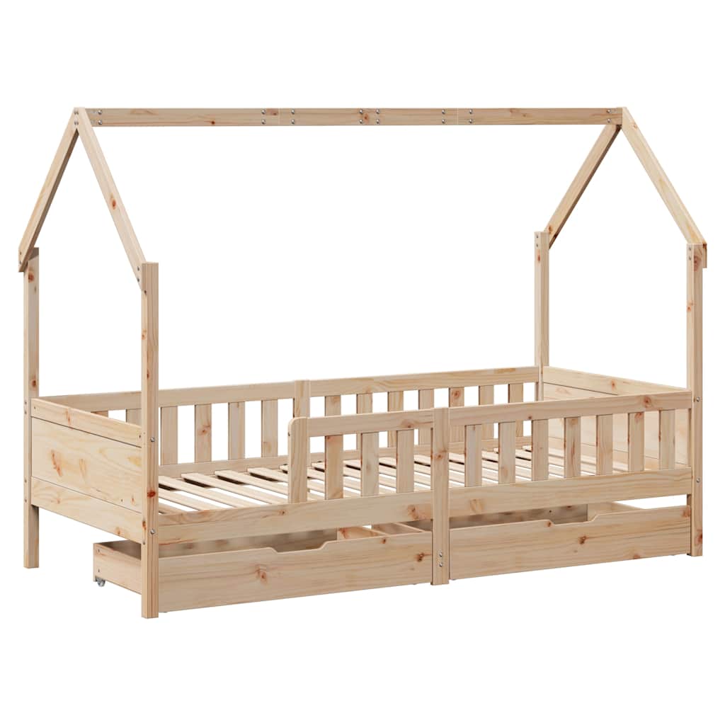 vidaXL Giroletto Bambini con Cassetti 80x200 cm Legno Massello di Pino