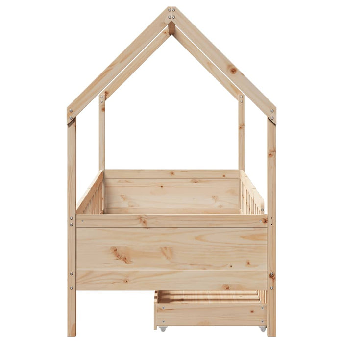 Giroletto Bambini con Cassetti-Struttura Letto Bambini 80x200 cm Legno Massello di Pino 175828