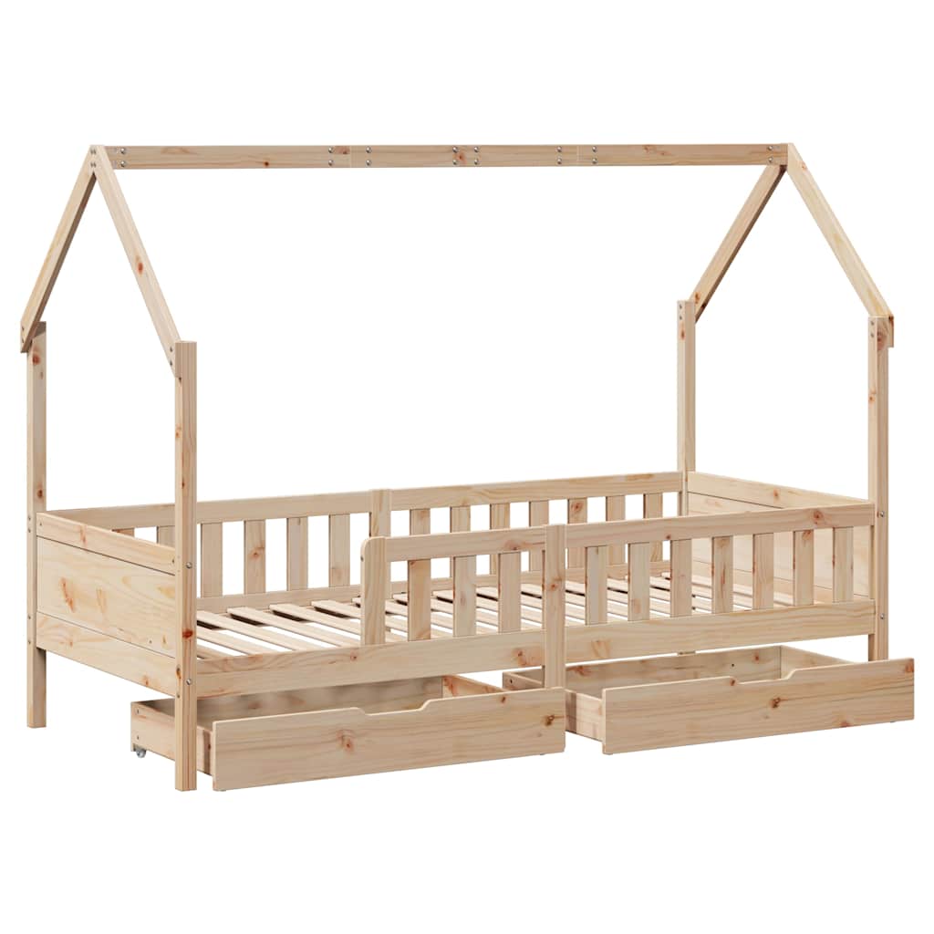 vidaXL Giroletto Bambini con Cassetti 80x200 cm Legno Massello di Pino