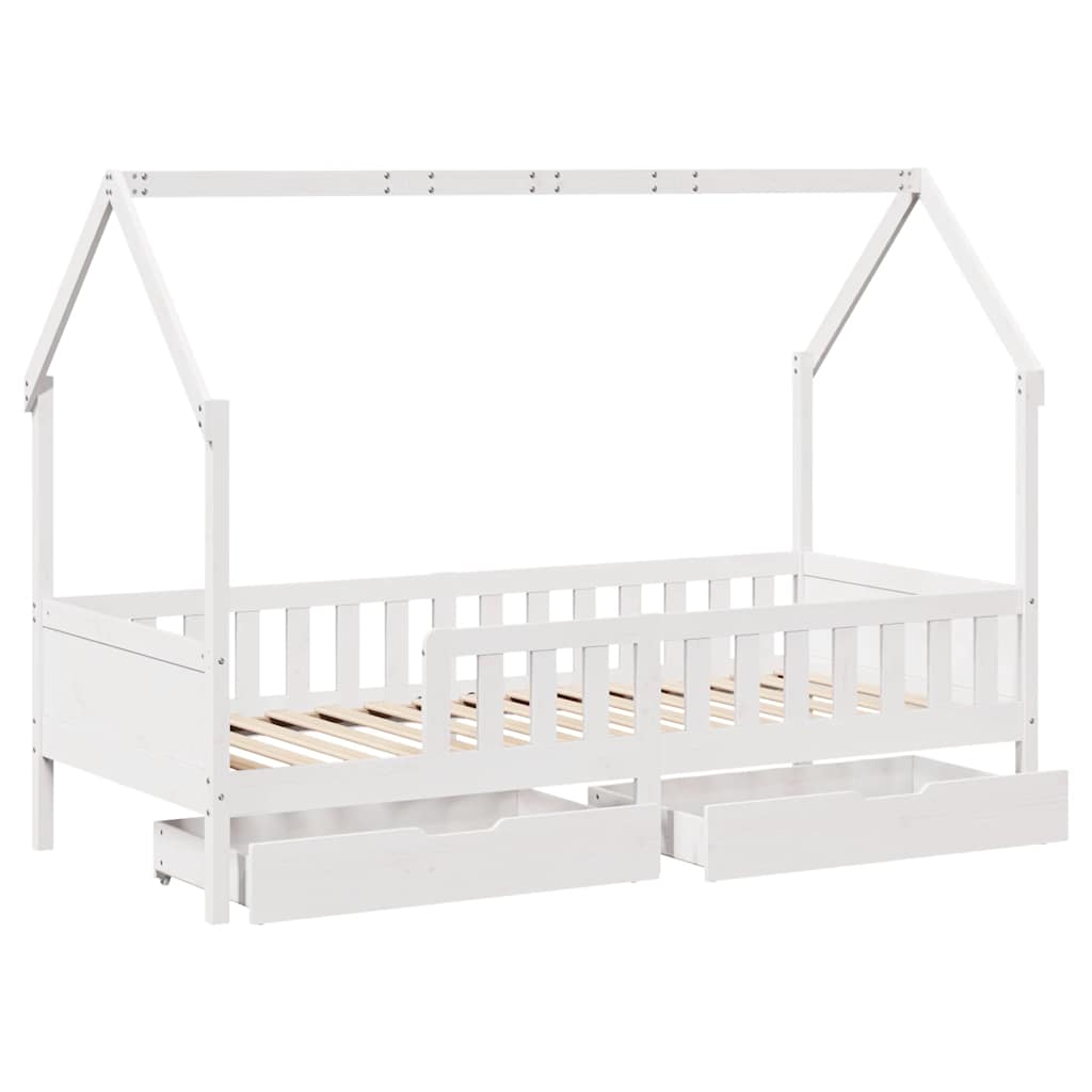 Giroletto per Bambini con Cassetti 90x190cm Legno Massello Pino
