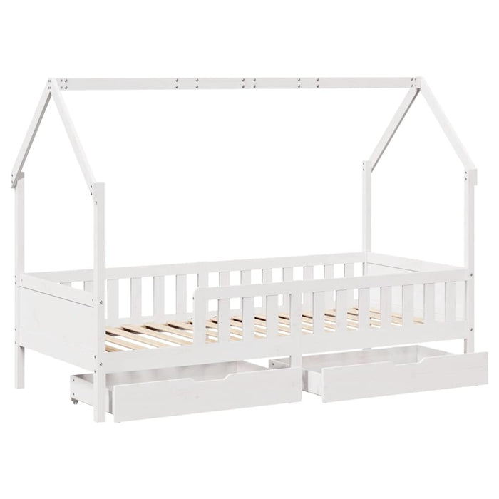 Giroletto per Bambini con Cassetti 90x190cm Legno Massello Pino