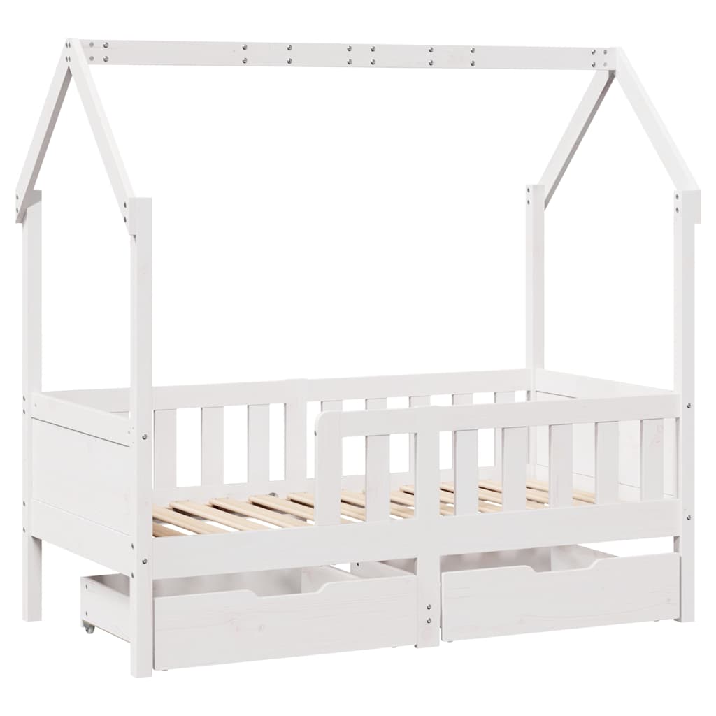 Giroletto per Bambini con Cassetti-Struttura Letto Bambini con contenitore 80x170cm Legno Massello Pino 492637