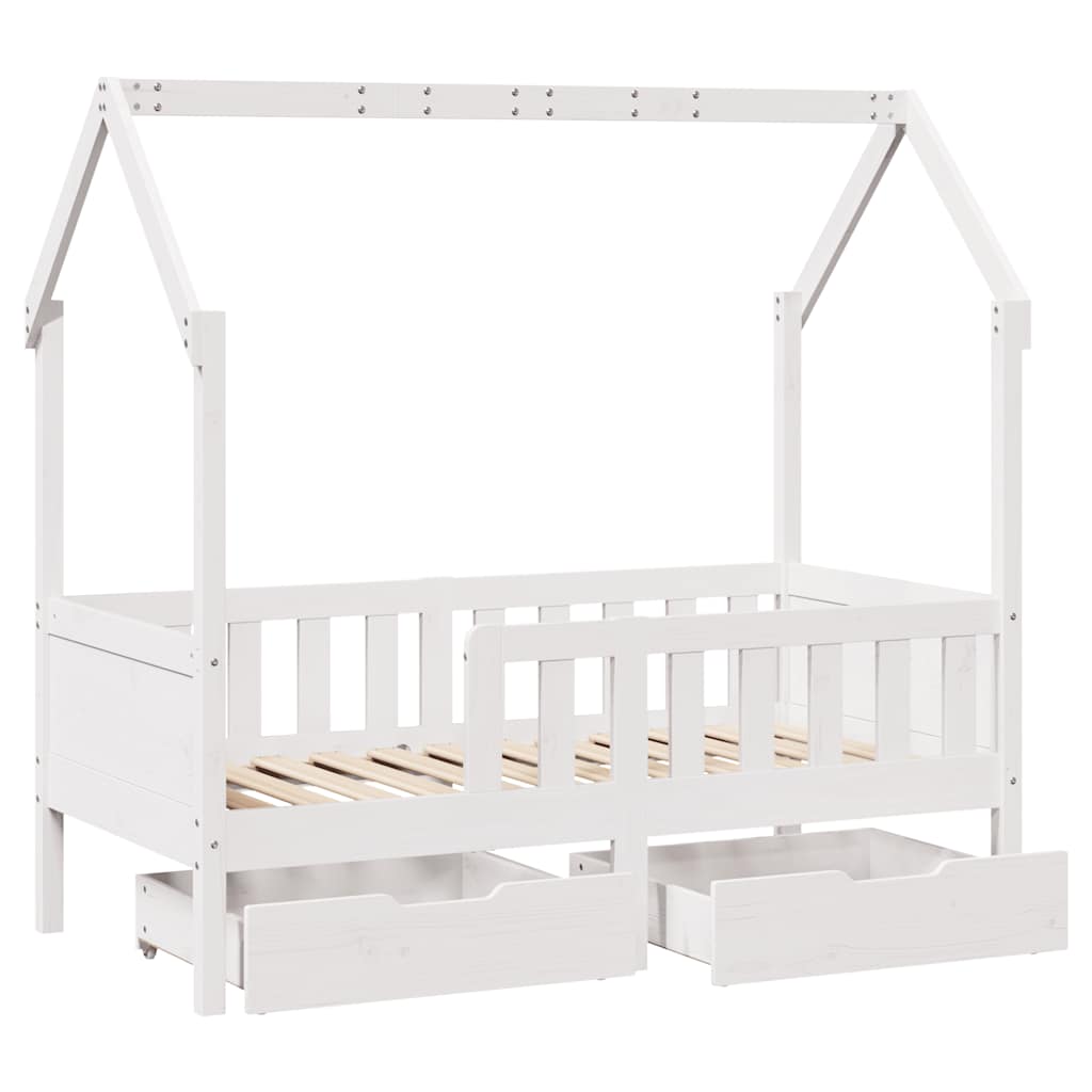 Giroletto per Bambini con Cassetti-Struttura Letto Bambini con contenitore 80x170cm Legno Massello Pino 492637