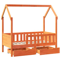vidaXL Giroletto per Bambini con Cassetti 80x170cm Legno Massello Pino