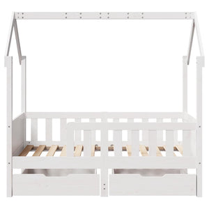 Giroletto Bambini con Cassetti 70x140 cm Legno Massello di Pino