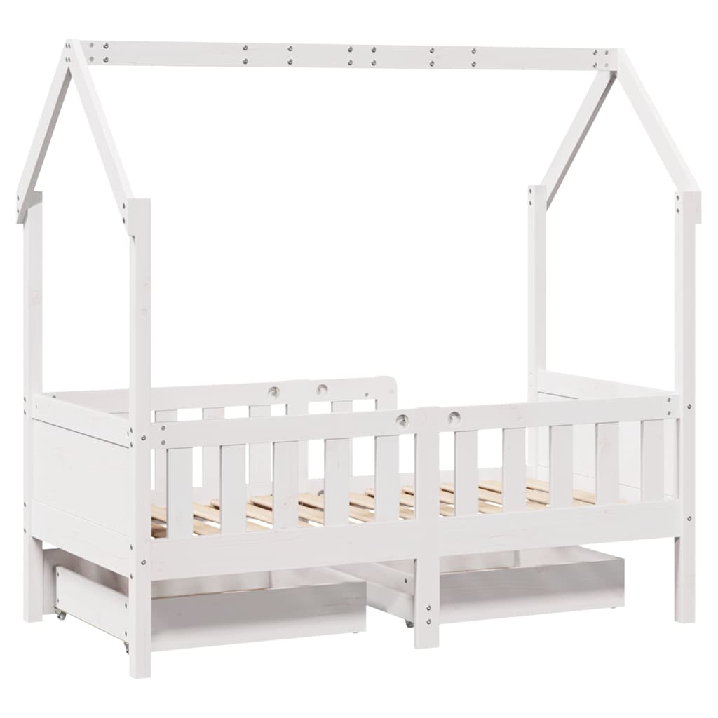 Giroletto Bambini con Cassetti 70x140 cm Legno Massello di Pino
