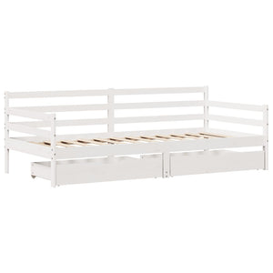 vidaXL Dormeuse con Cassetti Bianco 90x200 cm Legno Massello di Pino