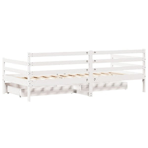 vidaXL Dormeuse con Cassetti Bianco 90x200 cm Legno Massello di Pino