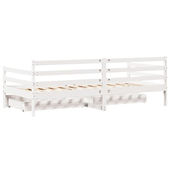 vidaXL Dormeuse con Cassetti Bianco 90x200 cm Legno Massello di Pino
