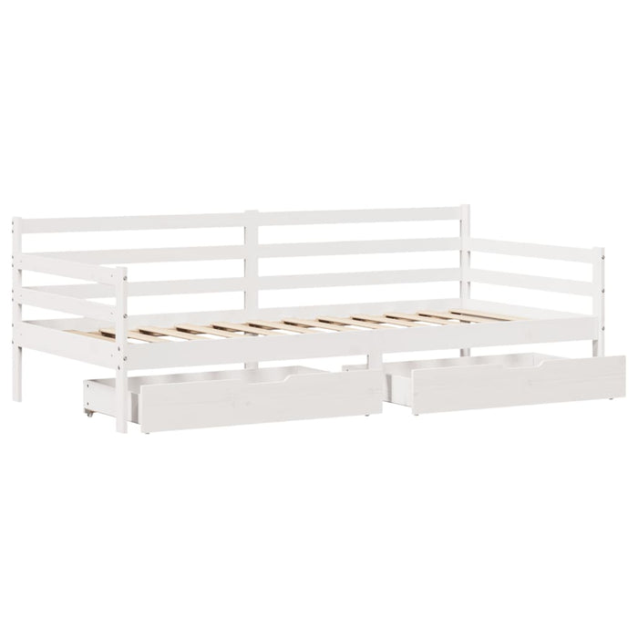 vidaXL Dormeuse con Cassetti Bianco 90x200 cm Legno Massello di Pino