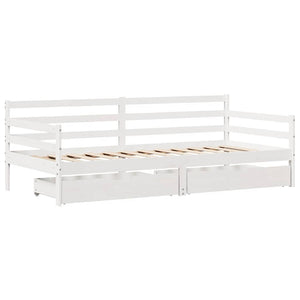 vidaXL Dormeuse con Cassetti Bianco 90x190 cm Legno Massello di Pino