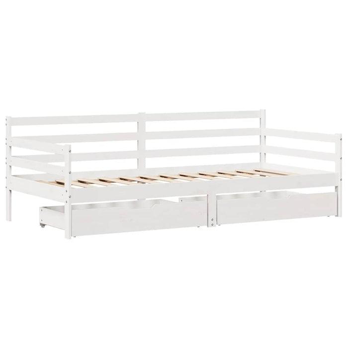vidaXL Dormeuse con Cassetti Bianco 90x190 cm Legno Massello di Pino