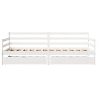 Dormeuse con Cassetti Bianco 90x190 cm Legno Massello di Pino 3302062