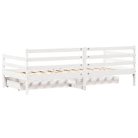 Dormeuse con Cassetti Bianco 90x190 cm Legno Massello di Pino 3302062