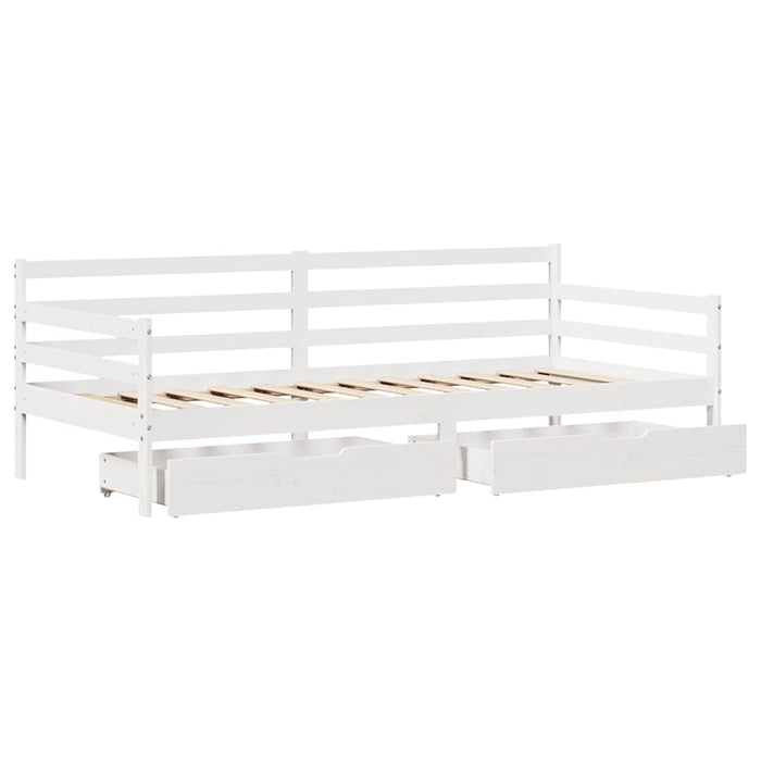 vidaXL Dormeuse con Cassetti Bianco 90x190 cm Legno Massello di Pino