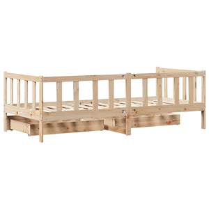 Dormeuse con Cassetti 90x200 cm Legno Massello Pino