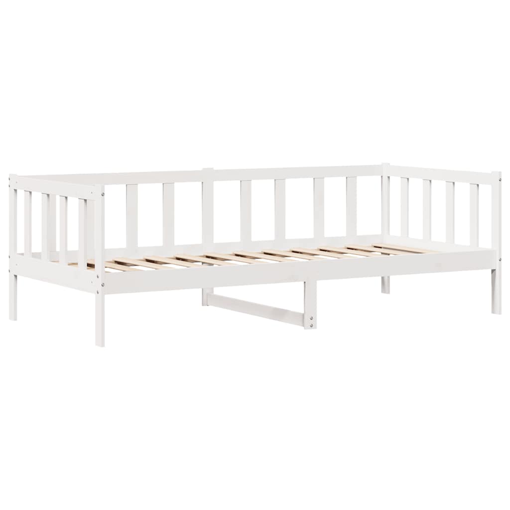 Dormeuse con Cassetti Bianco 90x200 cm Legno Massello di Pino 3302072