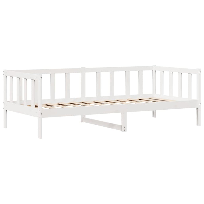 Dormeuse con Cassetti Bianco 90x200 cm Legno Massello di Pino 3302072
