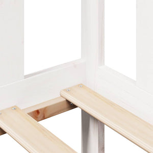 Dormeuse con Cassetti Bianco 90x200 cm Legno Massello di Pino 3302072