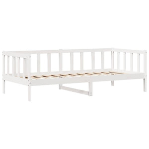 Dormeuse con Cassetti Bianca 80x200 cm Legno Massello di Pino 3302076