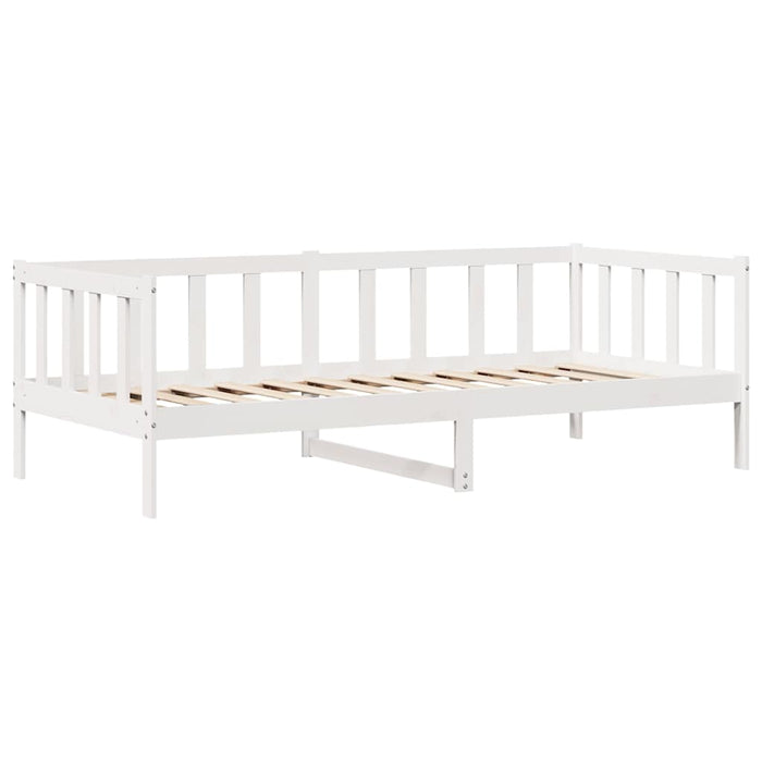 Dormeuse con Cassetti Bianca 80x200 cm Legno Massello di Pino 3302076