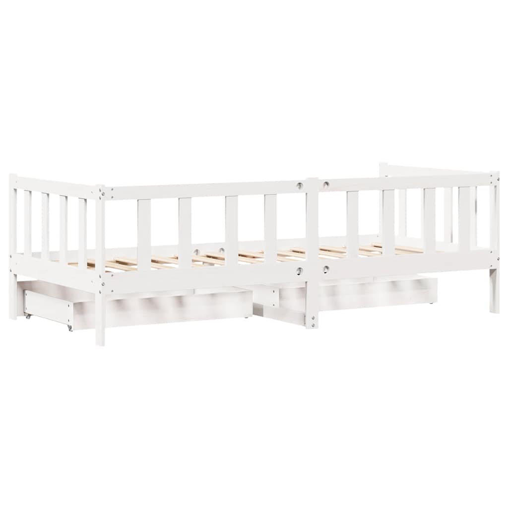 vidaXL Dormeuse con Cassetti Bianca 80x200 cm Legno Massello di Pino