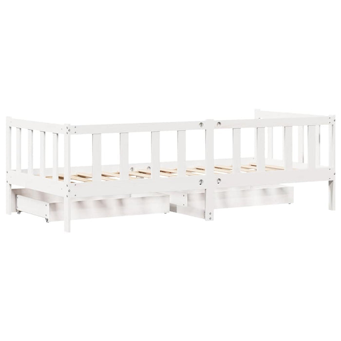 vidaXL Dormeuse con Cassetti Bianca 80x200 cm Legno Massello di Pino