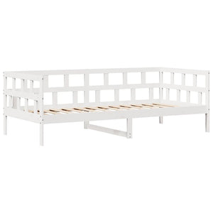 Dormeuse con Cassetti Bianco 90x200 cm Legno Massello di Pino 3302084