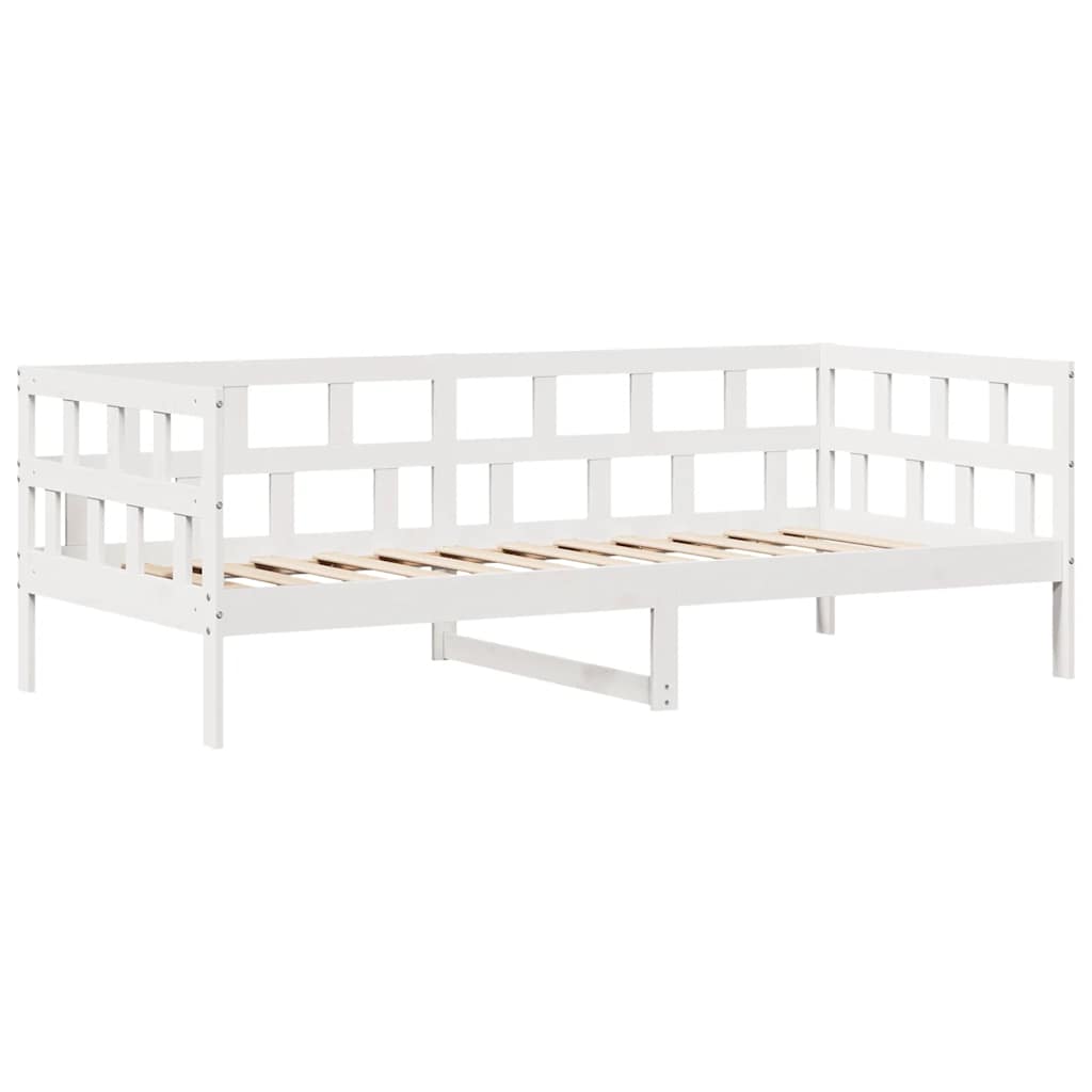 Dormeuse con Cassetti Bianco 90x190 cm Legno Massello di Pino 3302088