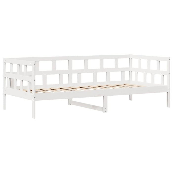 Dormeuse con Cassetti Bianco 90x190 cm Legno Massello di Pino 3302088