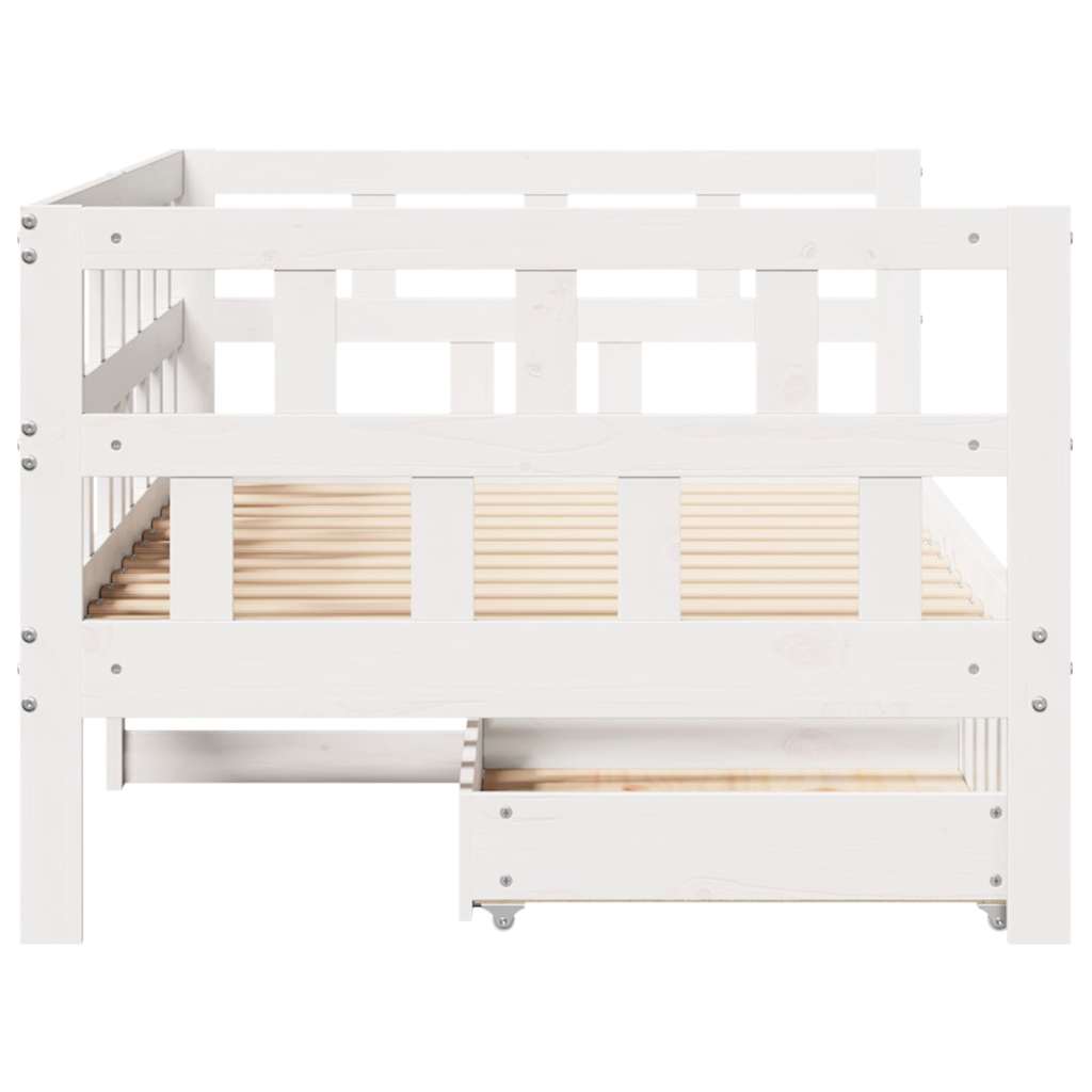 vidaXL Dormeuse con Cassetti Bianco 90x190 cm Legno Massello di Pino