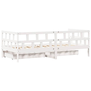 vidaXL Dormeuse con Cassetti Bianco 90x190 cm Legno Massello di Pino