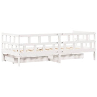 Dormeuse con Cassetti Bianco 90x190 cm Legno Massello di Pino 3302088