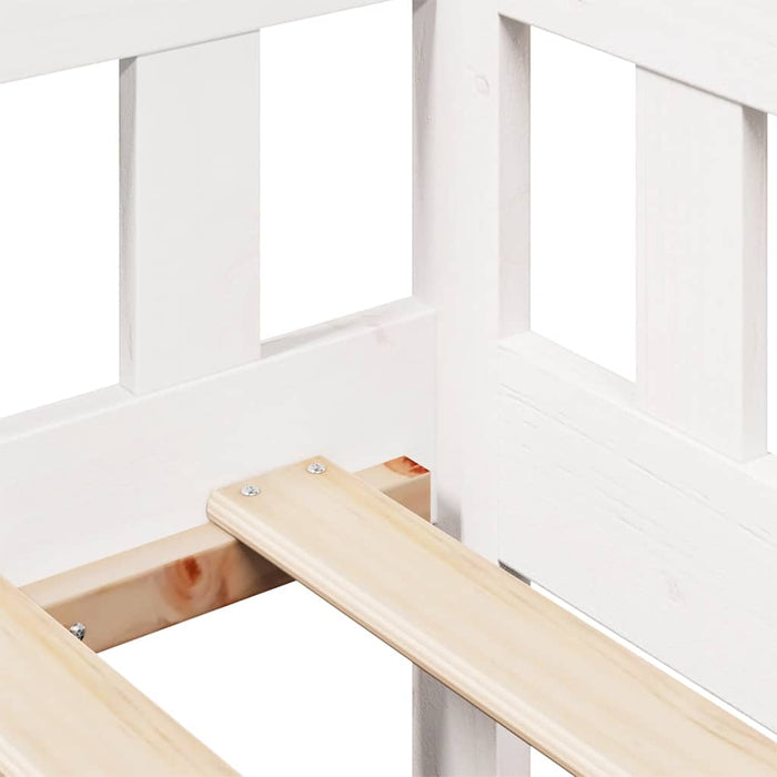 Dormeuse con Cassetti Bianco 90x190 cm Legno Massello di Pino 3302088