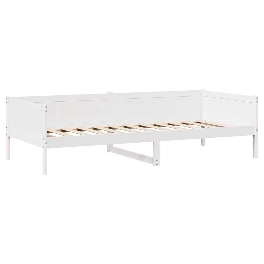 Dormeuse con Cassetti Bianco 90x190 cm Legno Massello di Pino 3302097