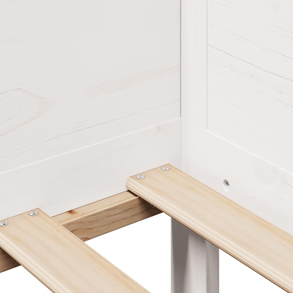 Dormeuse con Cassetti Bianco 90x190 cm Legno Massello di Pino 3302097