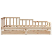 Dormeuse con Cassetti 90x190 cm in Legno Massello Pino 3302102