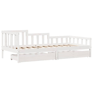 vidaXL Dormeuse con Cassetti Bianca 80x200 cm Legno Massello di Pino