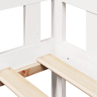 Dormeuse con Cassetti Bianco 90x200 cm Legno Massello di Pino 3302106