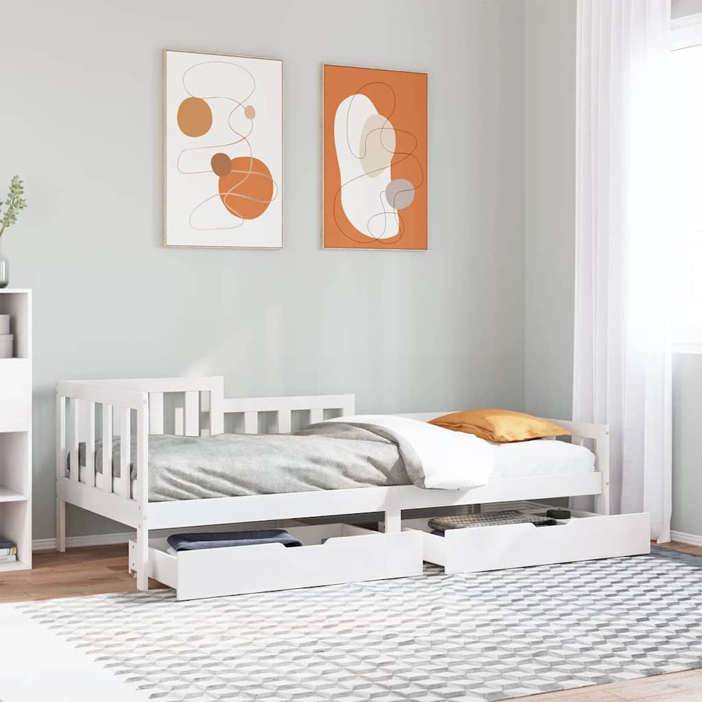 vidaXL Dormeuse con Cassetti 90x190 cm in Legno Massello Pino