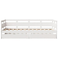 Dormeuse con Cassetti Bianco 90x200 cm Legno Massello di Pino 3302115