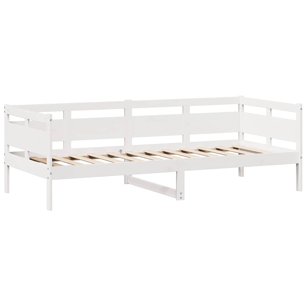 Dormeuse con Cassetti Bianco 90x200 cm Legno Massello di Pino