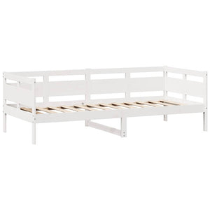 Dormeuse con Cassetti Bianco 90x200 cm Legno Massello di Pino