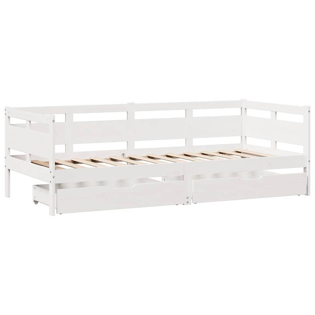 vidaXL Dormeuse con Cassetti Bianco 90x190 cm Legno Massello di Pino