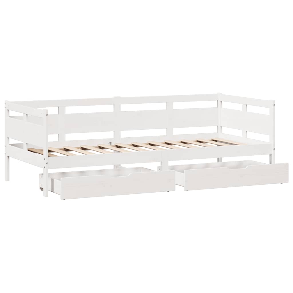 vidaXL Dormeuse con Cassetti Bianco 90x190 cm Legno Massello di Pino